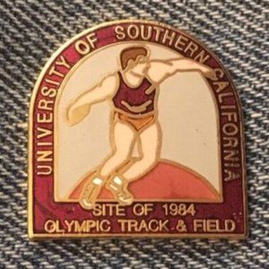 Discus Olympic Pin ~ 1984 Los Angeles~USC Venue Site~Cloisonné by Sun Unlimited